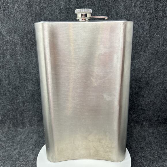 Large Stainless Steel Flask 11" Novelty Santa Naughty Nice I Can Explain Humor - Picture 3 of 9